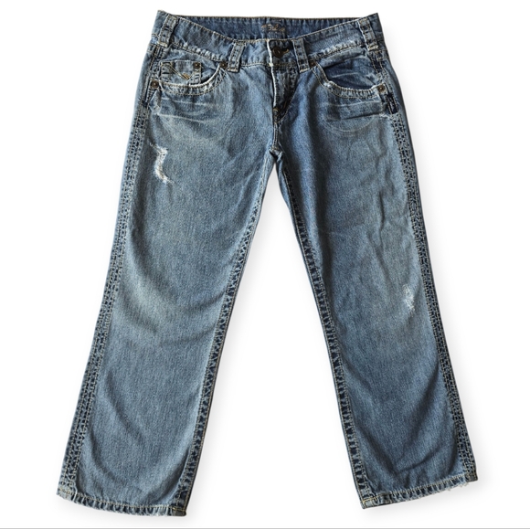 Silver‎ Distressed Capri Jeans Size 30 - Picture 1 of 14
